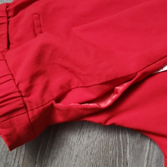 Scoop Cherry Red High Waisted Wider Leg Cropped Trousers Sz 14 - Picture 10 of 13